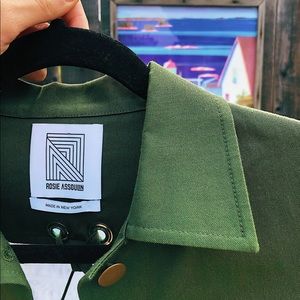 Rosie Assoulin- cotton green army jacket: size 2